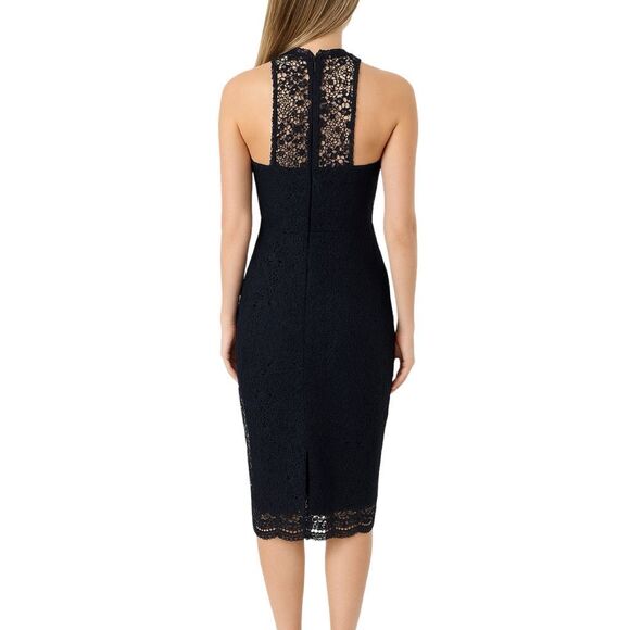 Cooper St. Black Floral Crochet Lace Midi Dress - Size 4 - Picture 4 of 8